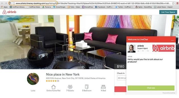 fake websites Airbnb